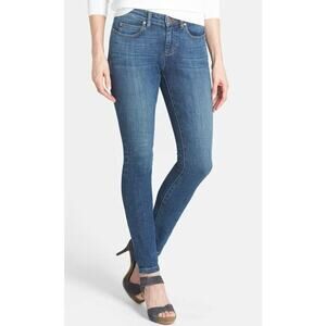 Eileen Fisher Organic Cotton Stretch Slim Jeans Sz 2 Dark Wash Sustainable Denim